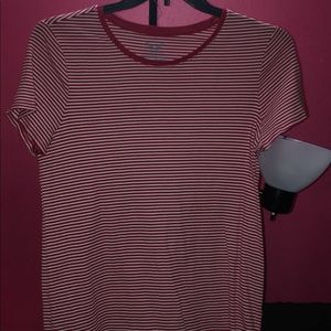 Faded Glory red and white short sleeve